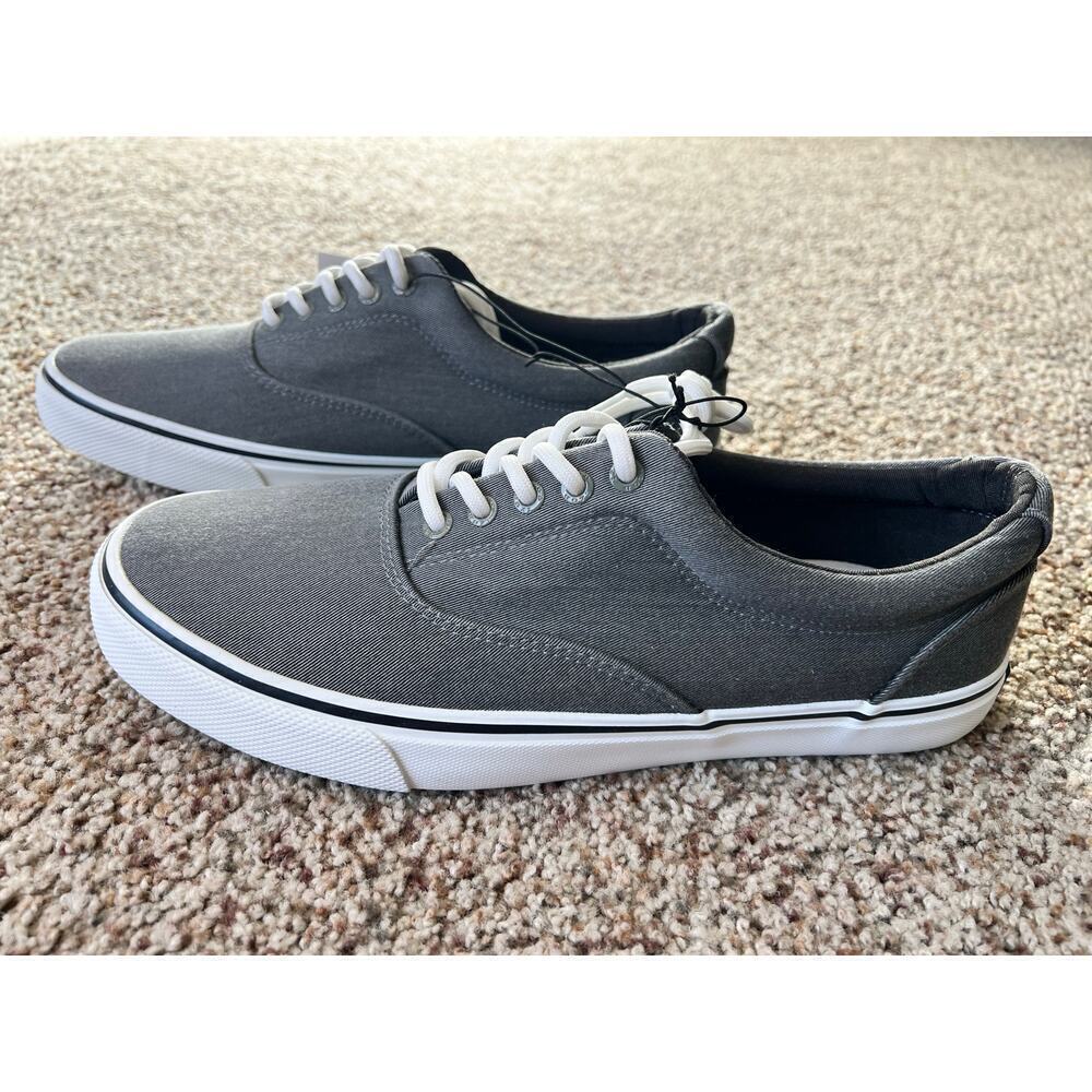 NWT Men's IZOD Rangley Canvas Shoe, Size 10, Gray, Lace Up, Classic, Casual - Picture 3 of 8